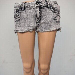 Bullhead Black Distressed Denim Shorts Size 3